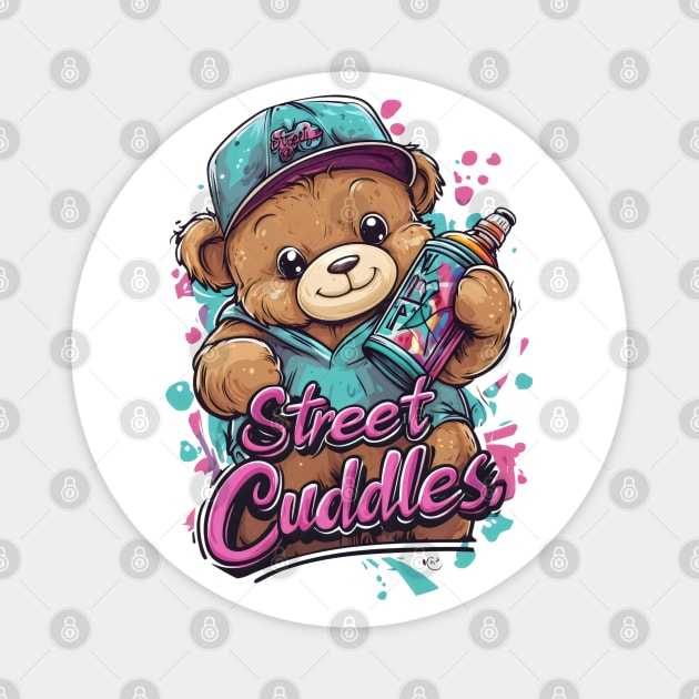 “Street Cuddles” Graffiti Teddy Magnet by WarFX Designs